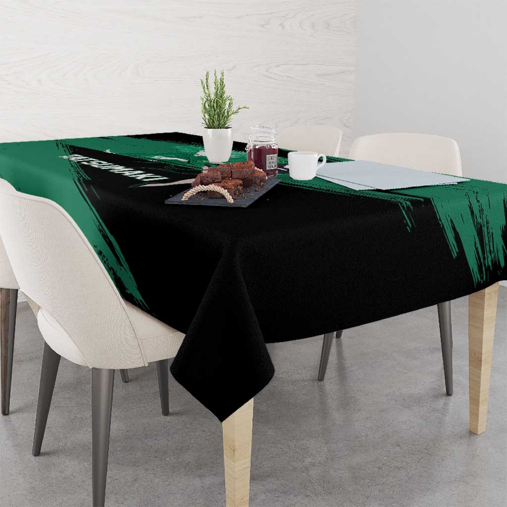 Tatsumaki One Punch Man Anime Green and Black Theme Tablecloth with Psychic Power Effects and Bold - The Mazicc
