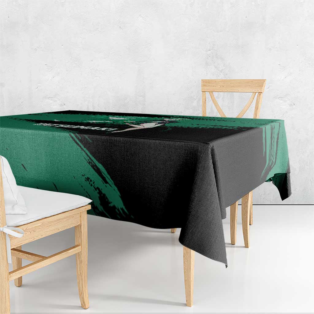 Tatsumaki One Punch Man Anime Green and Black Theme Tablecloth with Psychic Power Effects and Bold - The Mazicc
