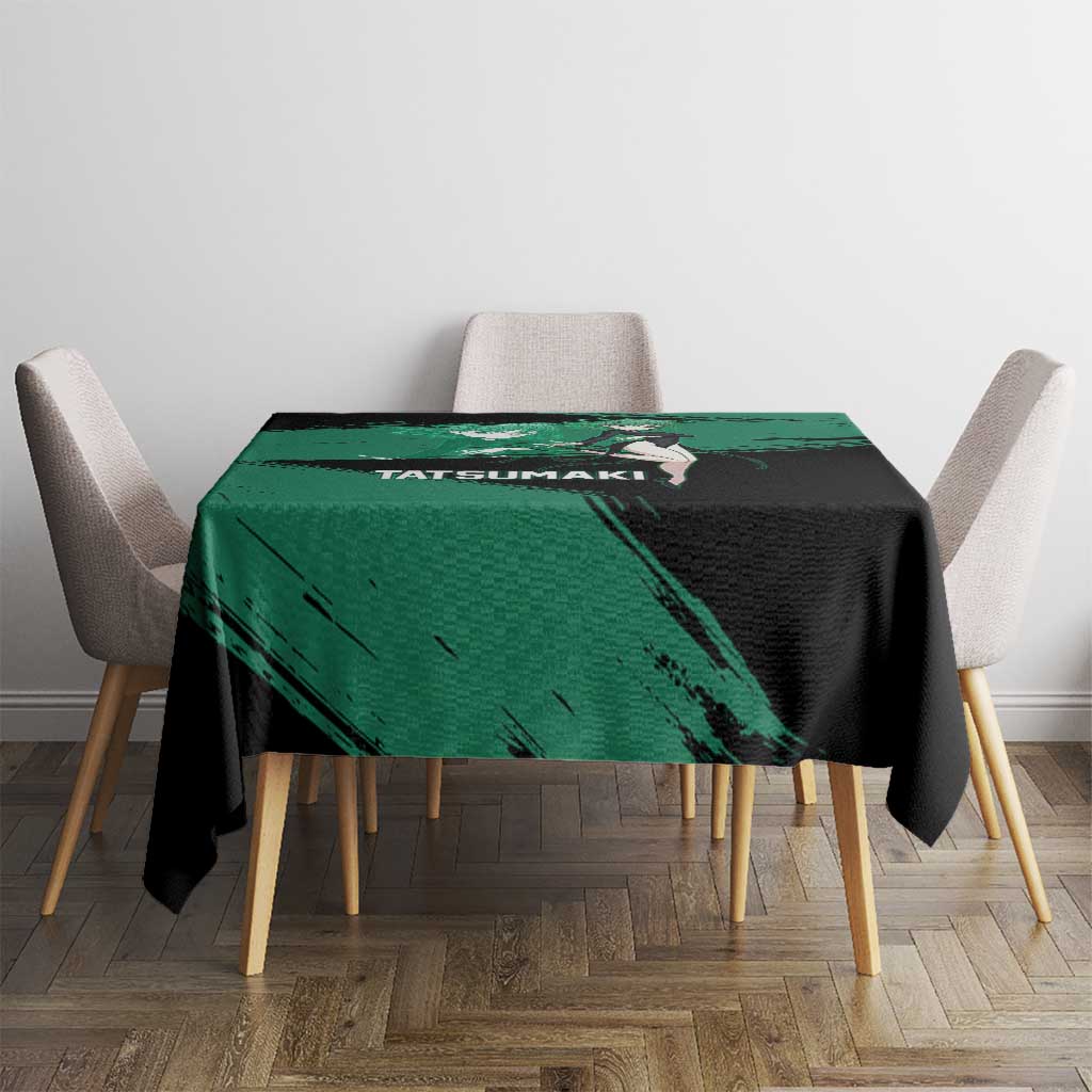 Tatsumaki One Punch Man Anime Green and Black Theme Tablecloth with Psychic Power Effects and Bold - The Mazicc