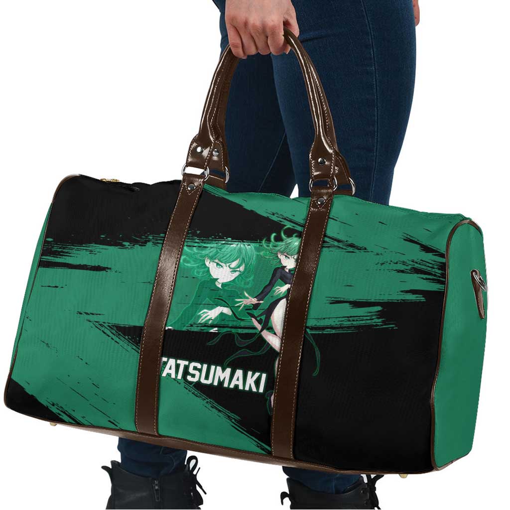 Tatsumaki One Punch Man Anime Green and Black Theme Travel Bag with Psychic Power Effects and Bold - The Mazicc