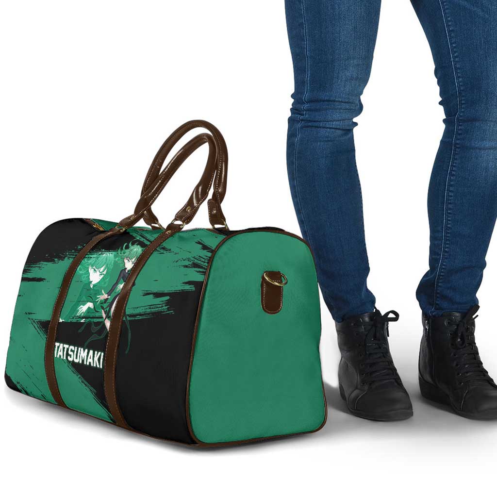 Tatsumaki One Punch Man Anime Green and Black Theme Travel Bag with Psychic Power Effects and Bold - The Mazicc