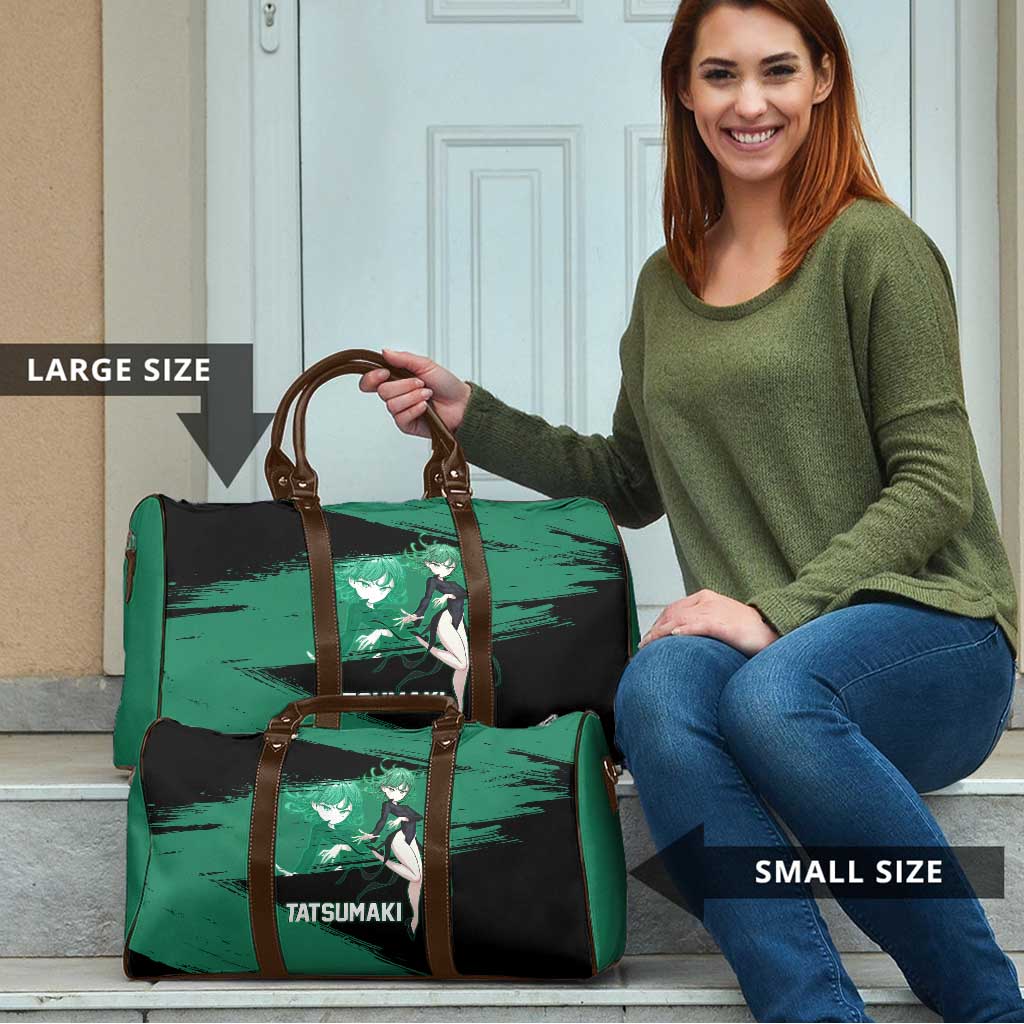 Tatsumaki One Punch Man Anime Green and Black Theme Travel Bag with Psychic Power Effects and Bold - The Mazicc