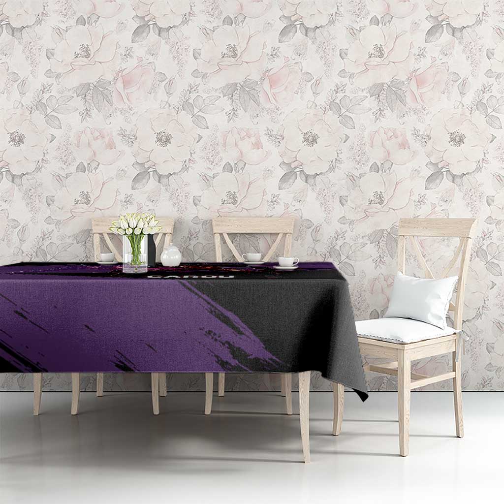 Garou One Punch Man Anime Purple and Black Theme Tablecloth with Hero and Monster Forms in Dynamic Battle Pose - The Mazicc