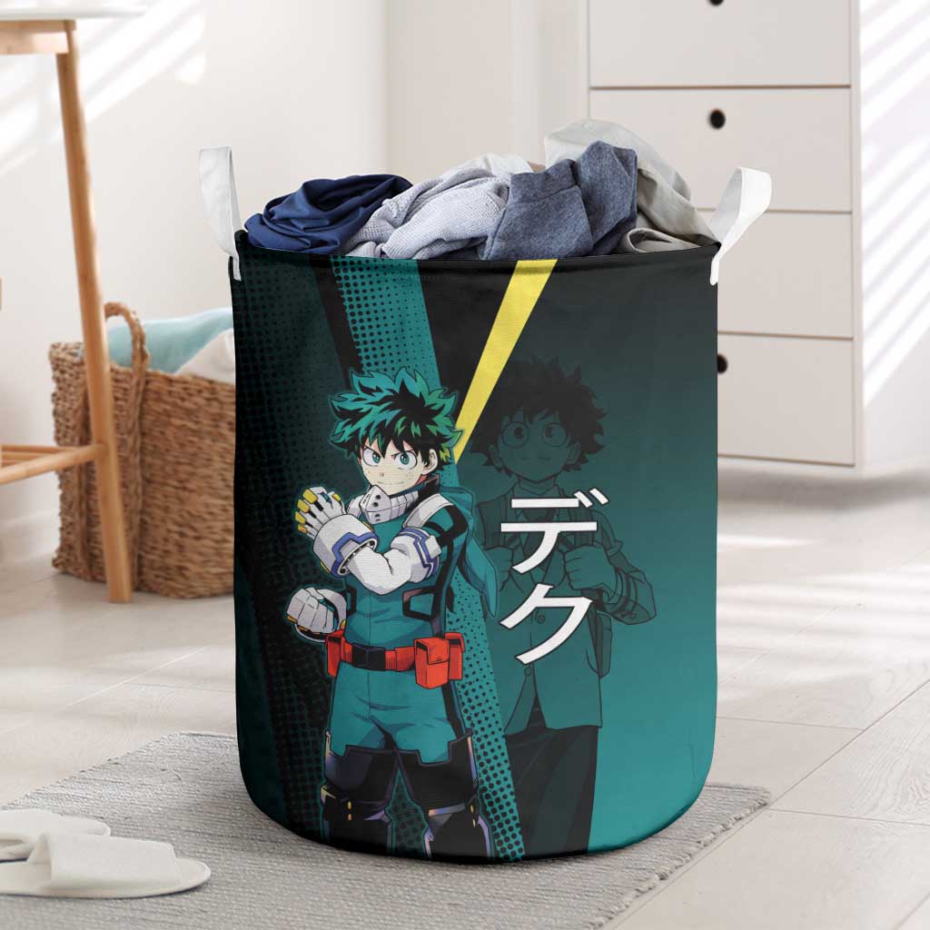 Izuku Midoriya Transformation Laundry Basket Japanese Comic Book Style