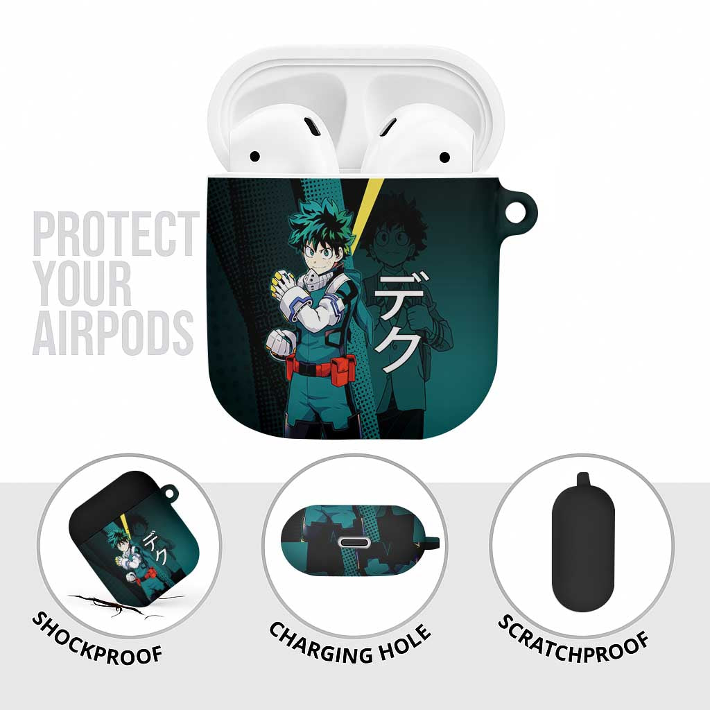 Izuku Midoriya Transformation AirPods Case Japanese Comic Book Style