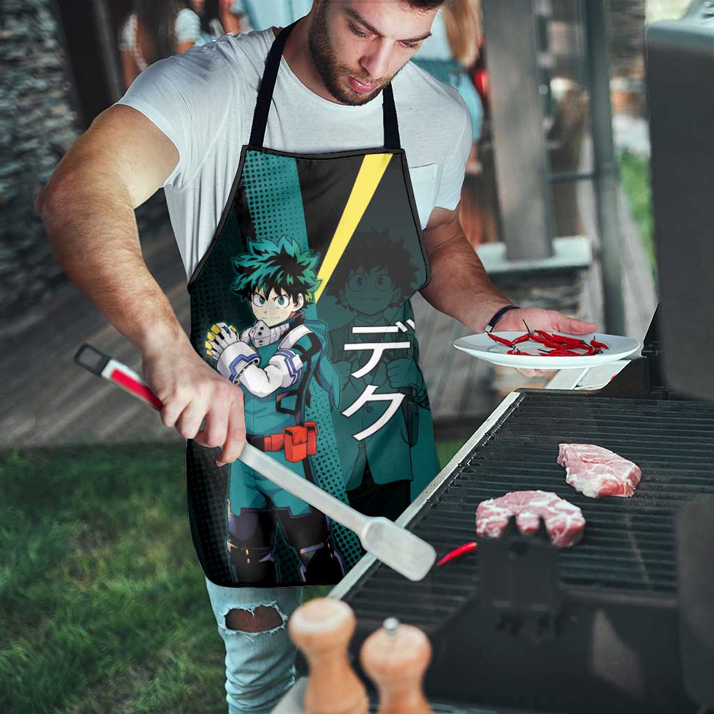 Izuku Midoriya Transformation Apron Japanese Comic Book Style