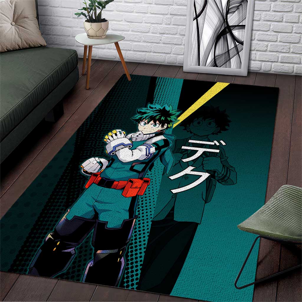 Izuku Midoriya Transformation Area Rug Japanese Comic Book Style