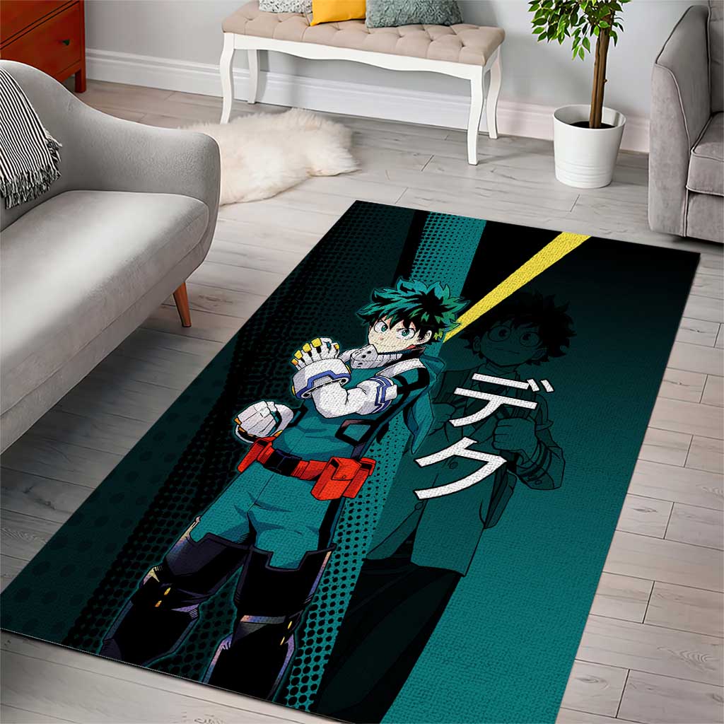Izuku Midoriya Transformation Area Rug Japanese Comic Book Style