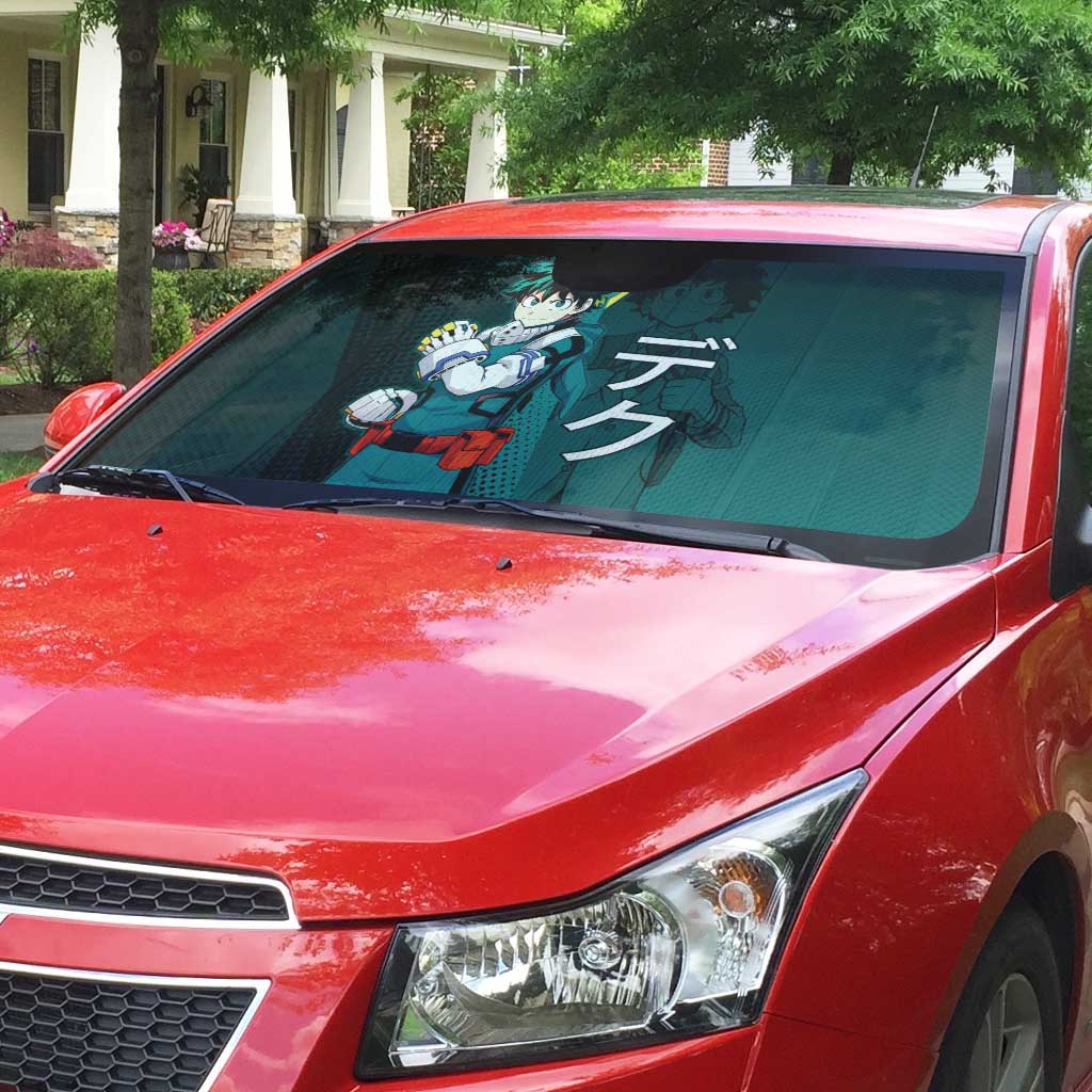 Izuku Midoriya Transformation Auto Sun Shade Japanese Comic Book Style
