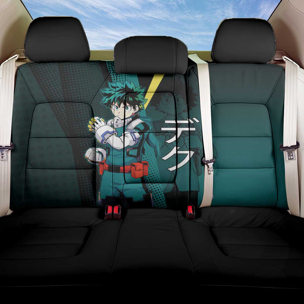 Izuku Midoriya Transformation Back Car Seat Cover Japanese Comic Book Style