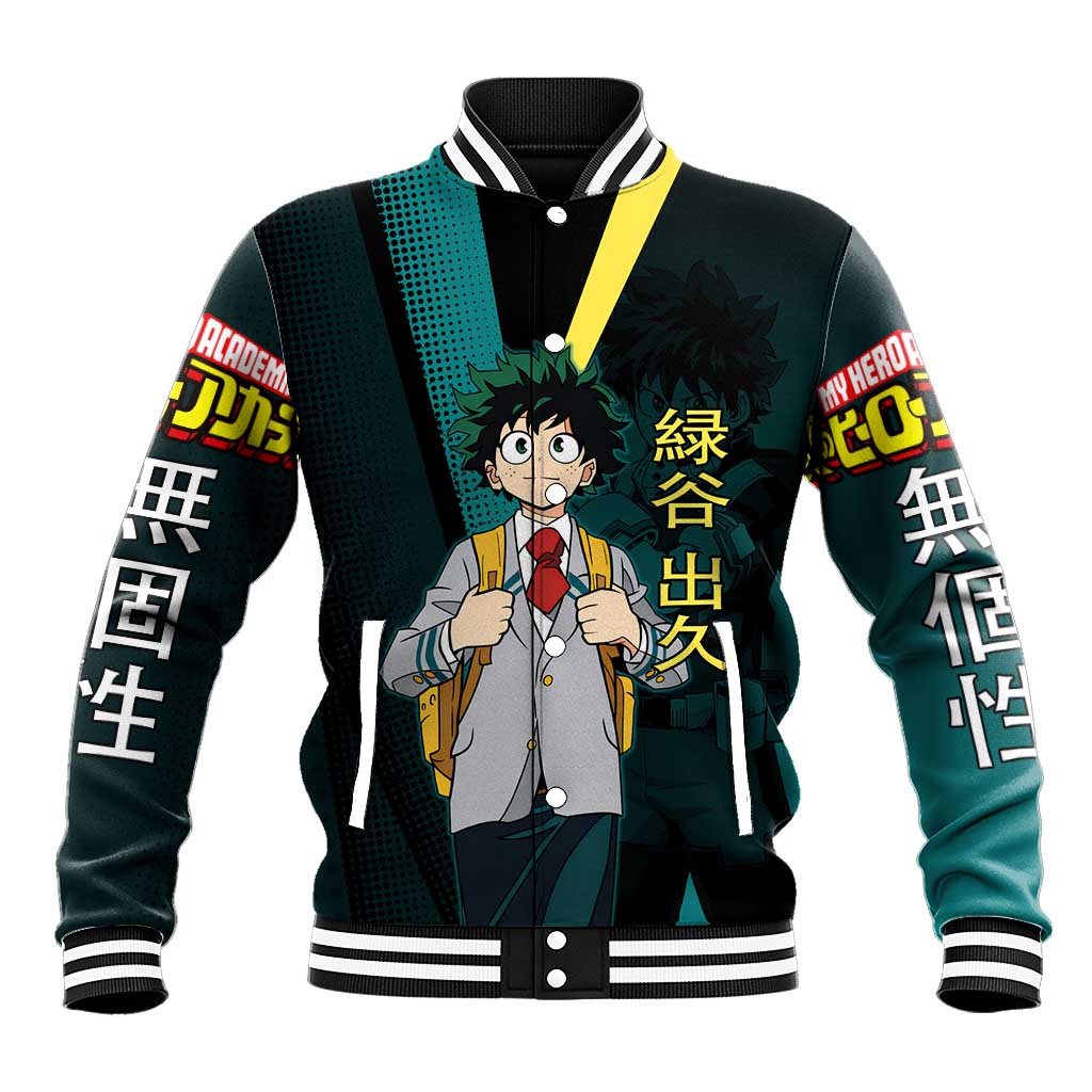 Izuku Midoriya Transformation Baseball Jacket Japanese Comic Book Style