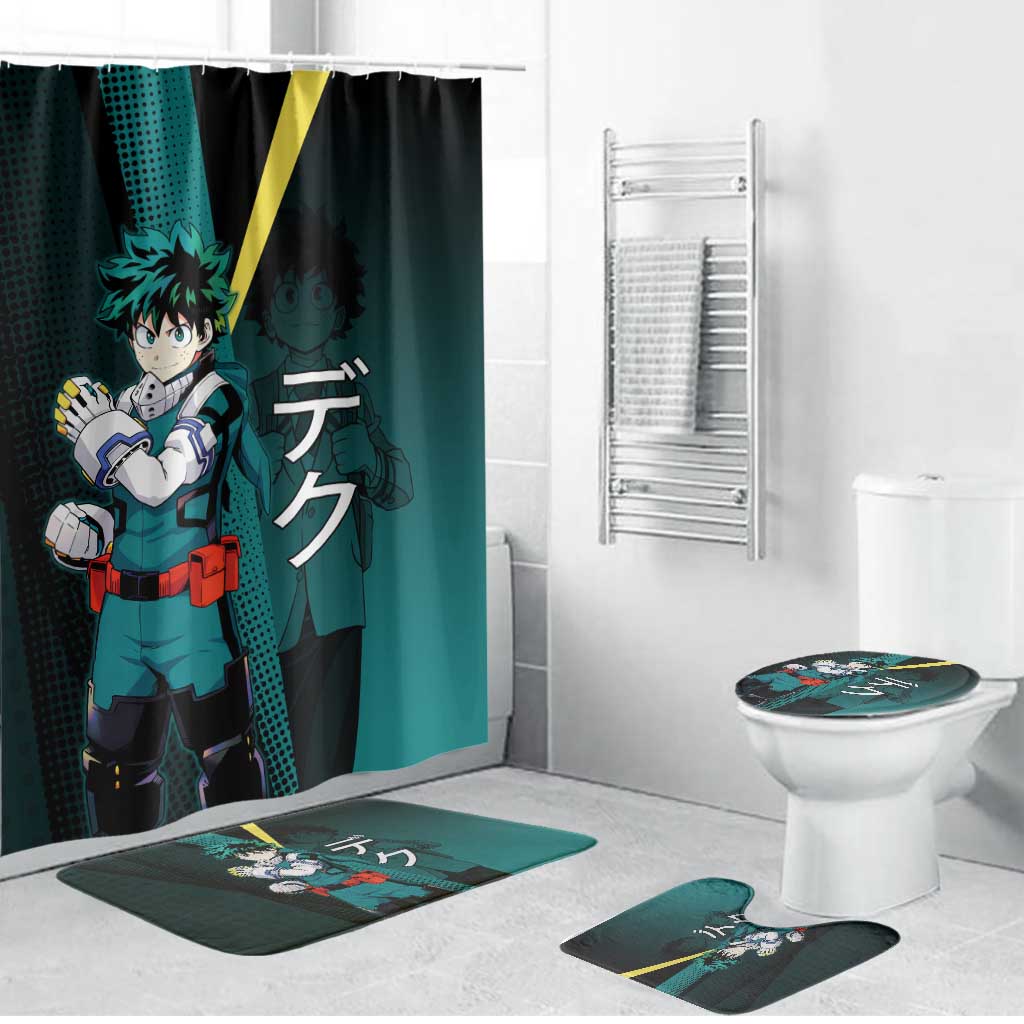 Izuku Midoriya Transformation Bathroom Set Japanese Comic Book Style