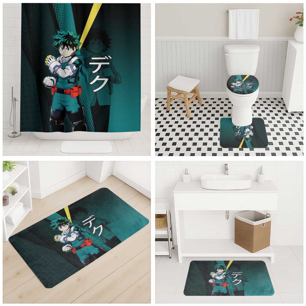 Izuku Midoriya Transformation Bathroom Set Japanese Comic Book Style