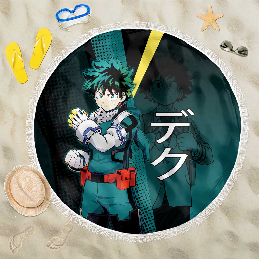 Izuku Midoriya Transformation Beach Blanket Japanese Comic Book Style
