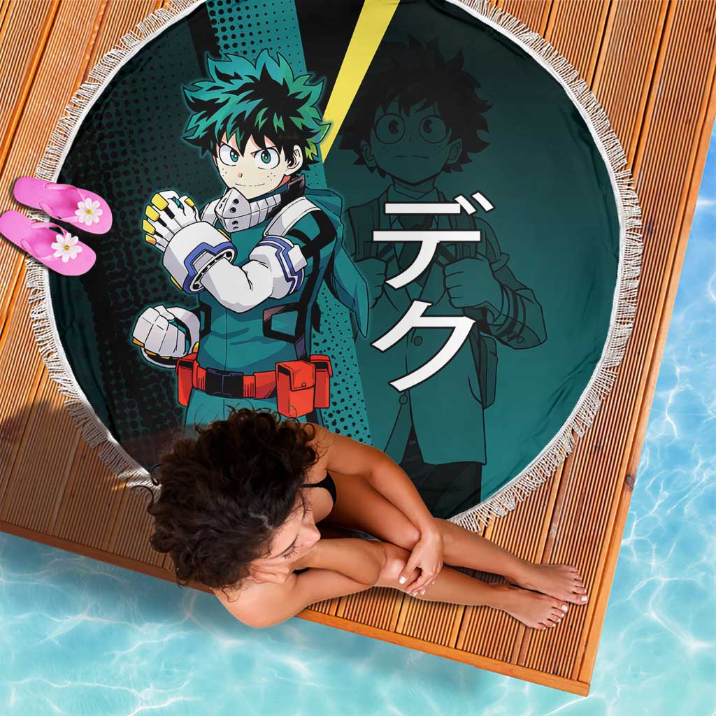 Izuku Midoriya Transformation Beach Blanket Japanese Comic Book Style