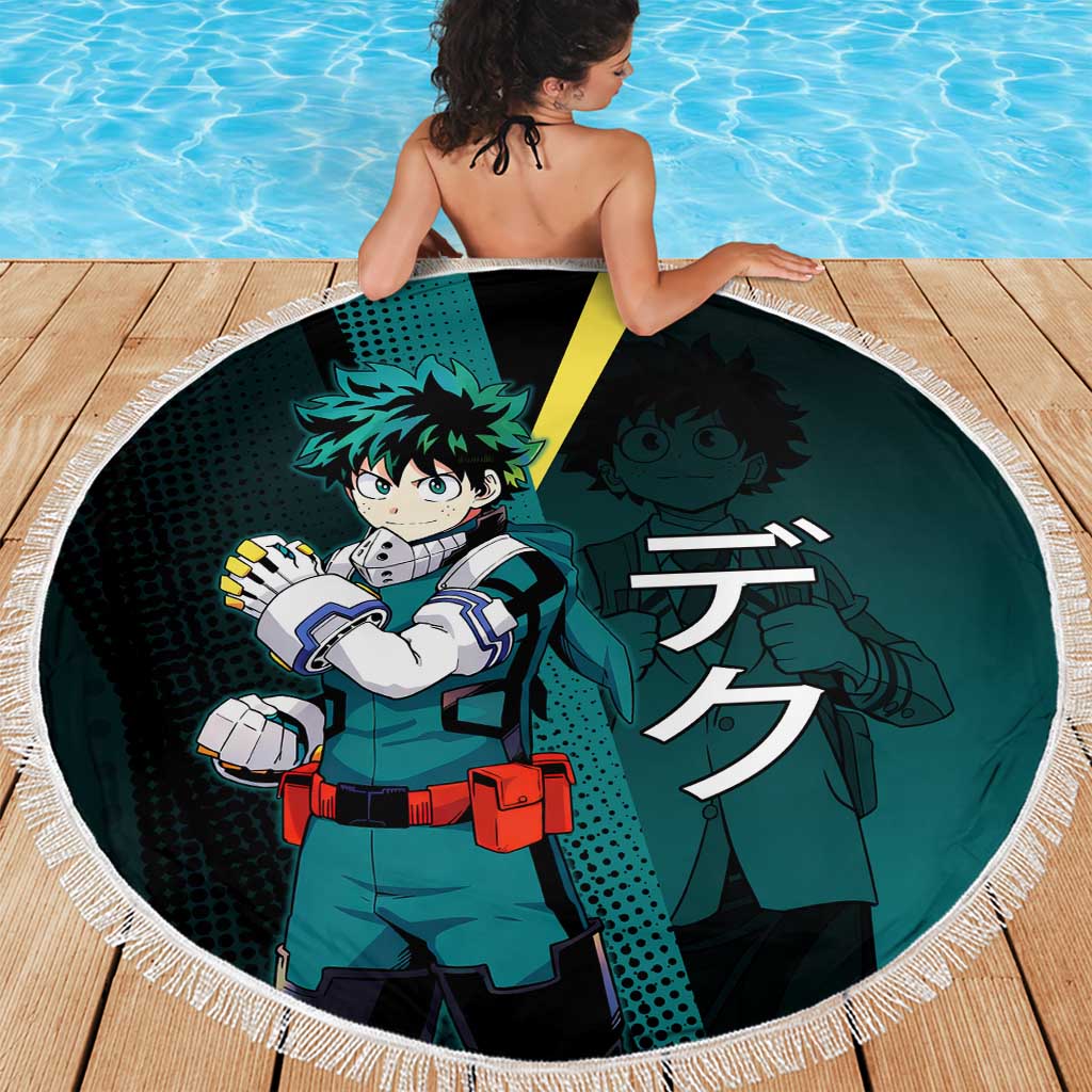 Izuku Midoriya Transformation Beach Blanket Japanese Comic Book Style