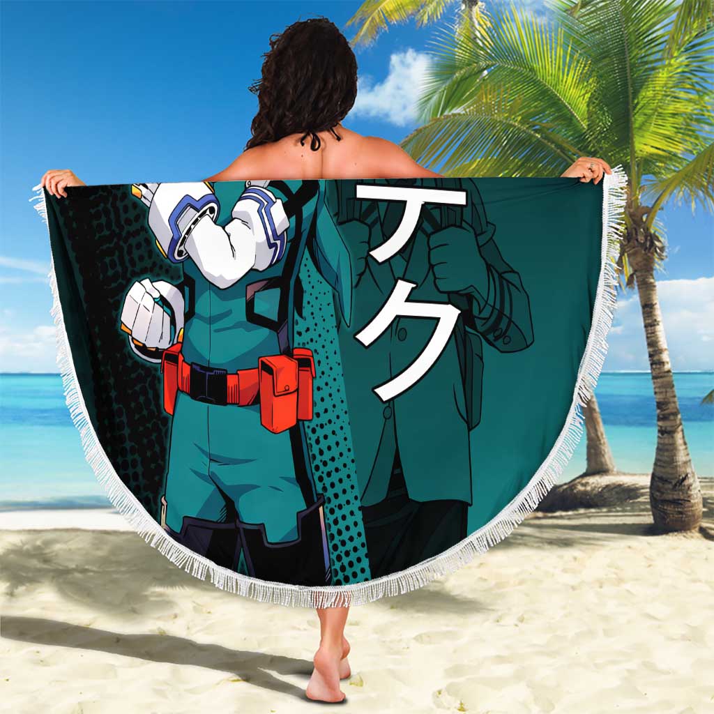 Izuku Midoriya Transformation Beach Blanket Japanese Comic Book Style