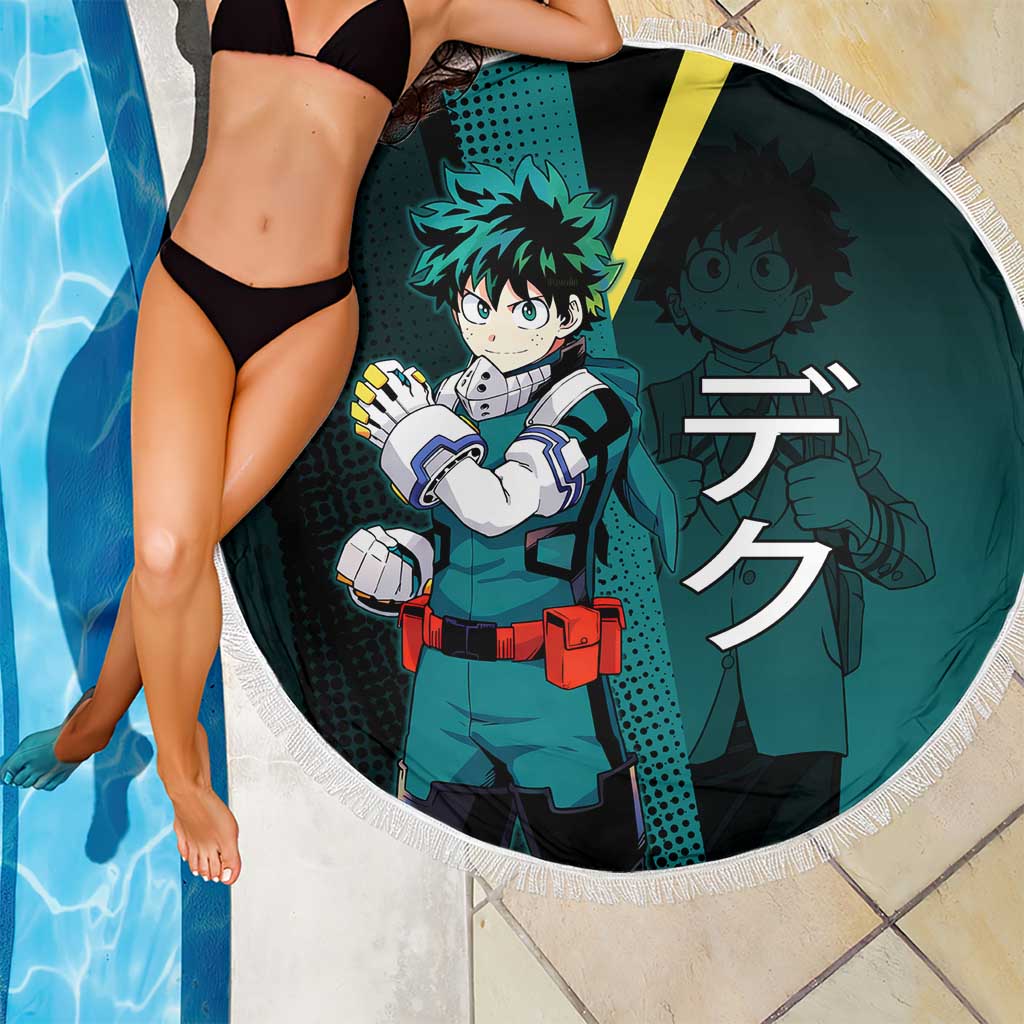 Izuku Midoriya Transformation Beach Blanket Japanese Comic Book Style