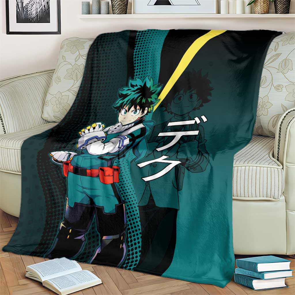 Izuku Midoriya Transformation Blanket Japanese Comic Book Style