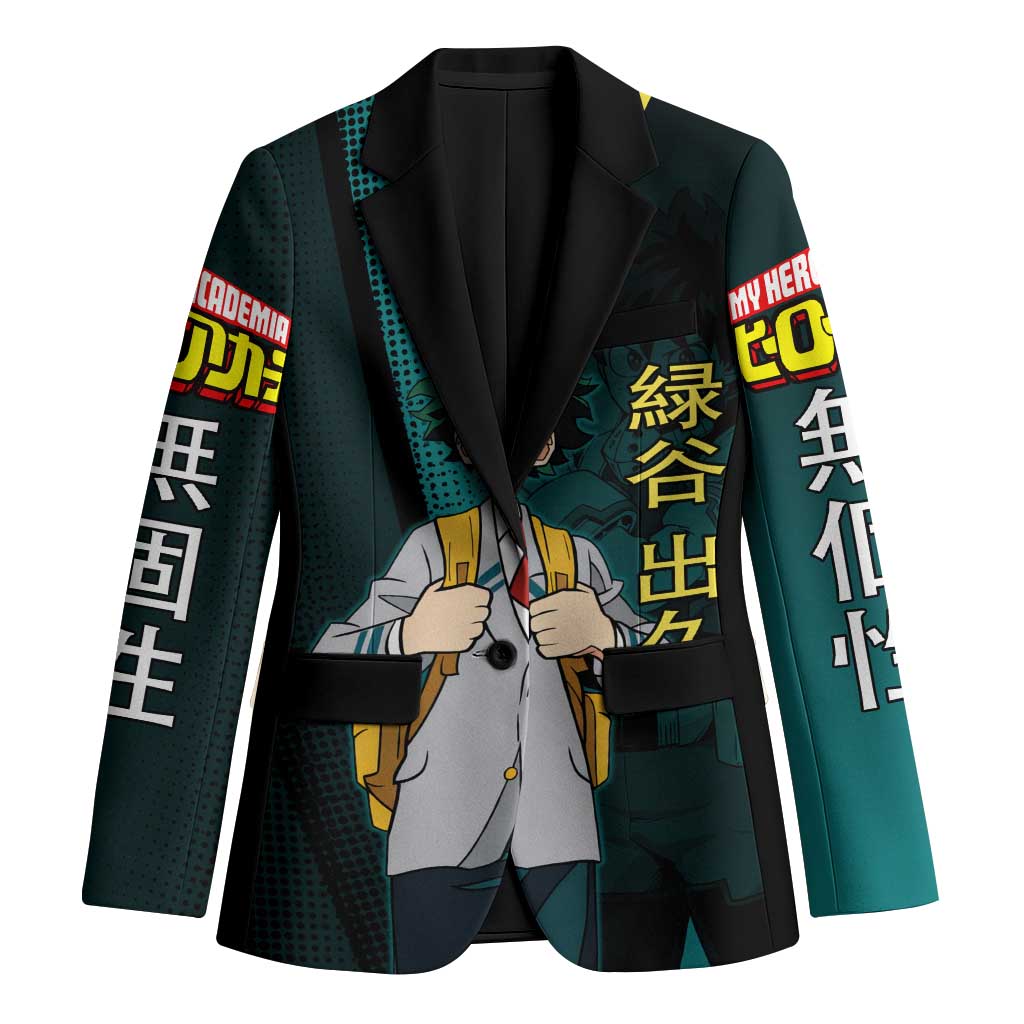 Izuku Midoriya Transformation Blazer Japanese Comic Book Style
