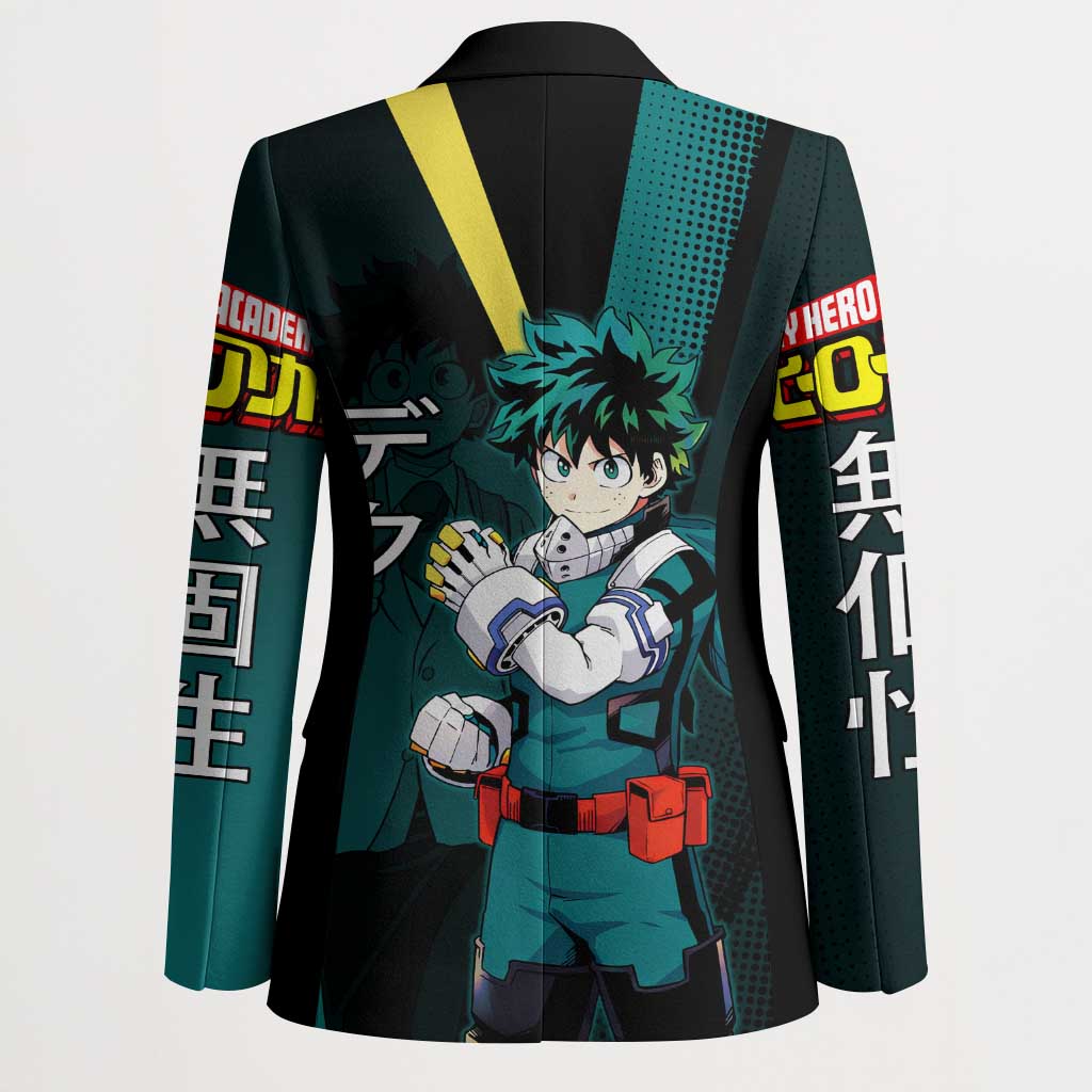 Izuku Midoriya Transformation Blazer Japanese Comic Book Style