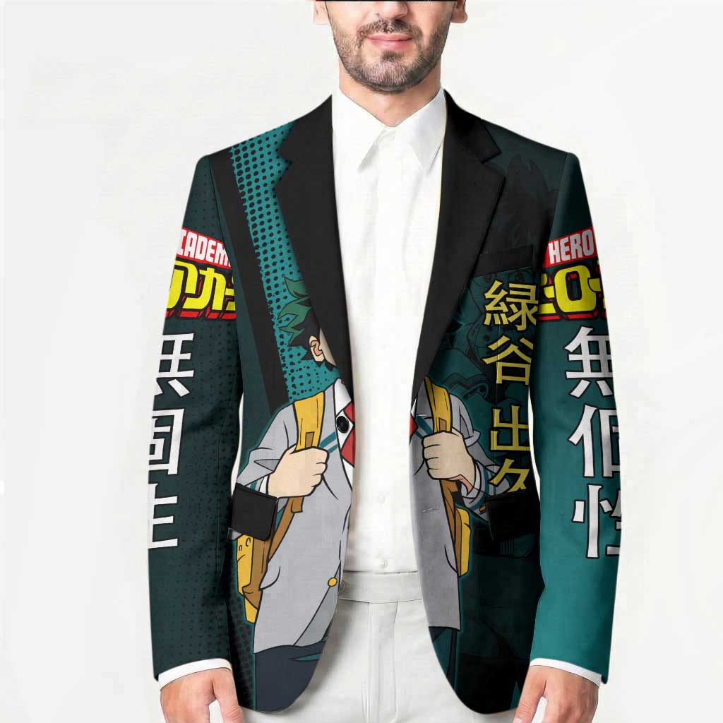 Izuku Midoriya Transformation Blazer Japanese Comic Book Style