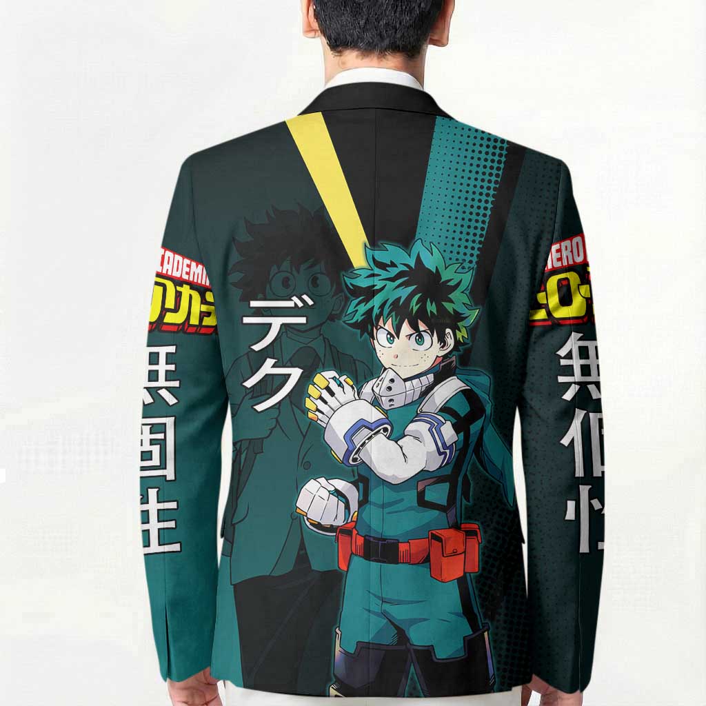 Izuku Midoriya Transformation Blazer Japanese Comic Book Style
