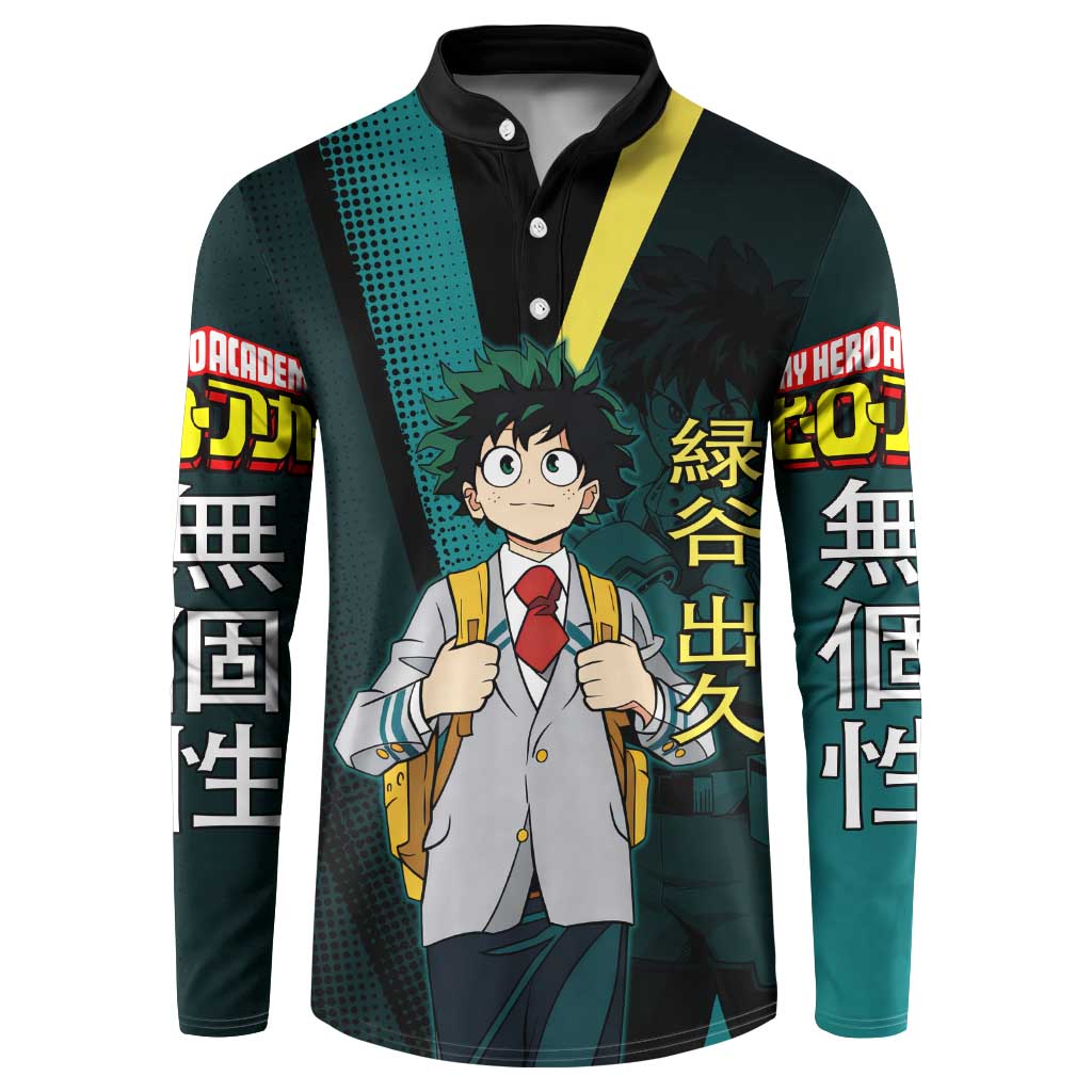 Izuku Midoriya Transformation Button Sweatshirt Japanese Comic Book Style