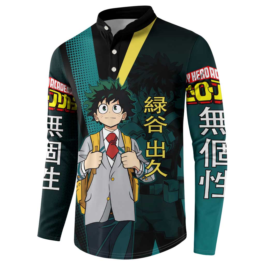 Izuku Midoriya Transformation Button Sweatshirt Japanese Comic Book Style