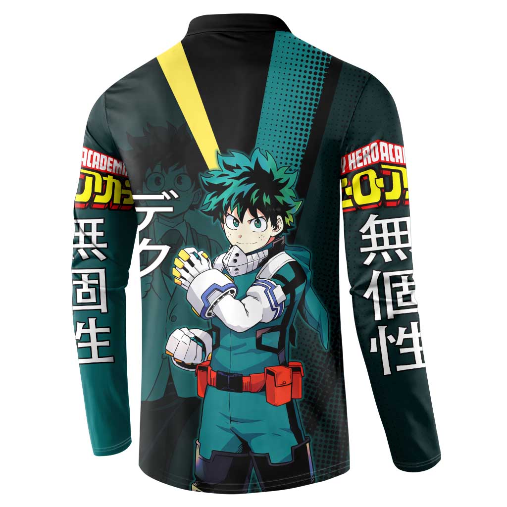 Izuku Midoriya Transformation Button Sweatshirt Japanese Comic Book Style