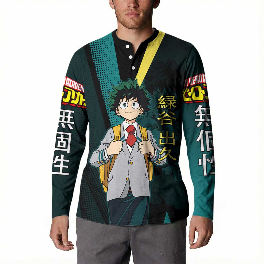 Izuku Midoriya Transformation Button Sweatshirt Japanese Comic Book Style