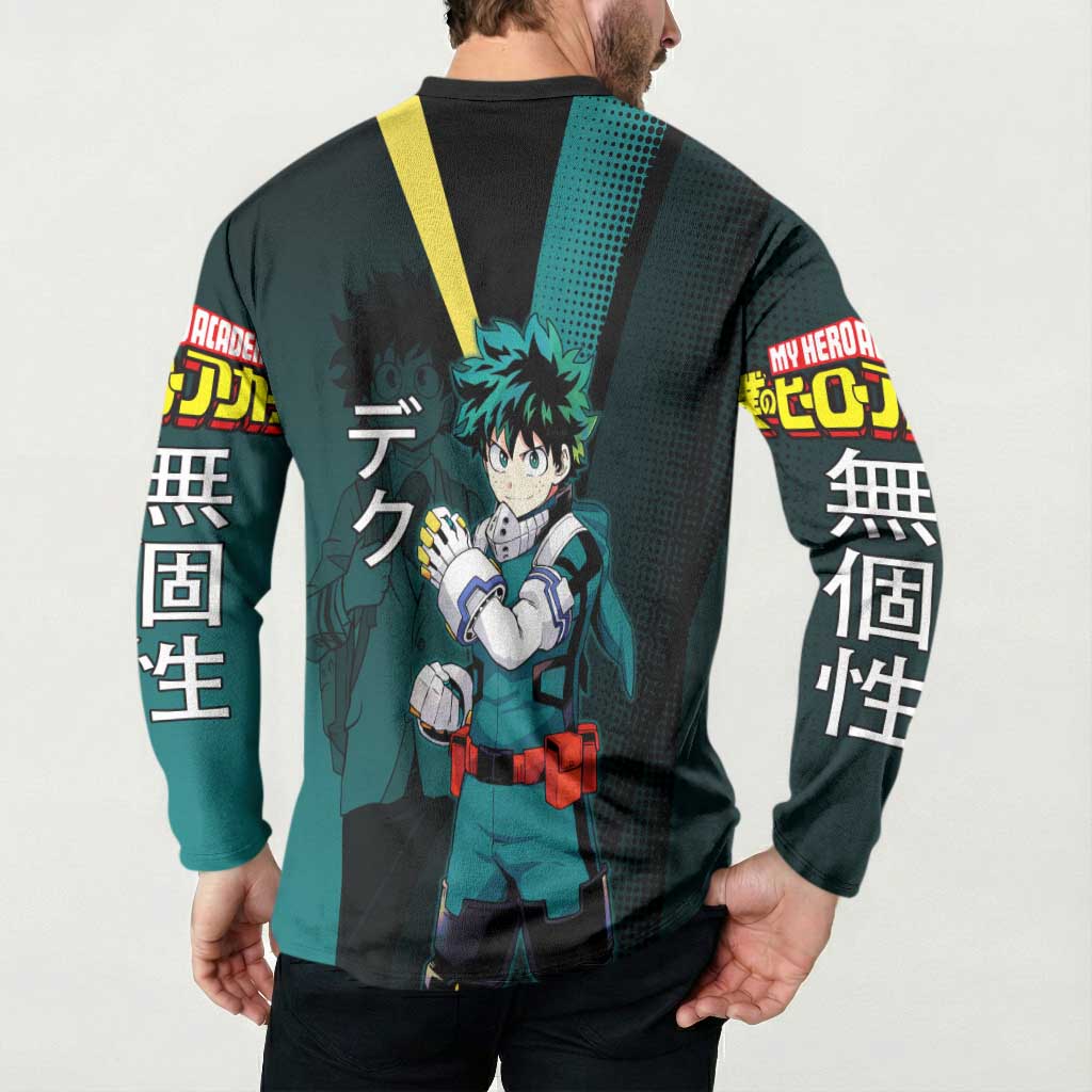 Izuku Midoriya Transformation Button Sweatshirt Japanese Comic Book Style