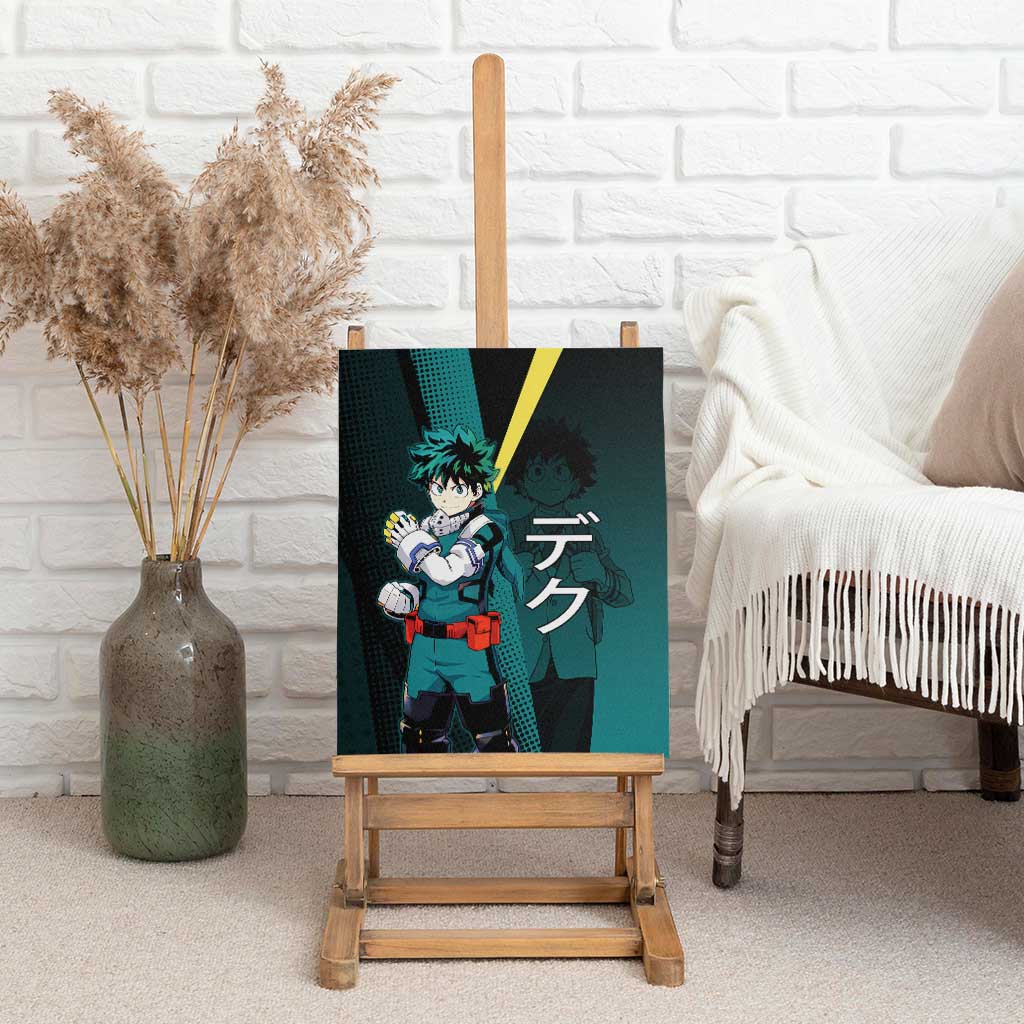 Izuku Midoriya Transformation Canvas Wall Art Japanese Comic Book Style
