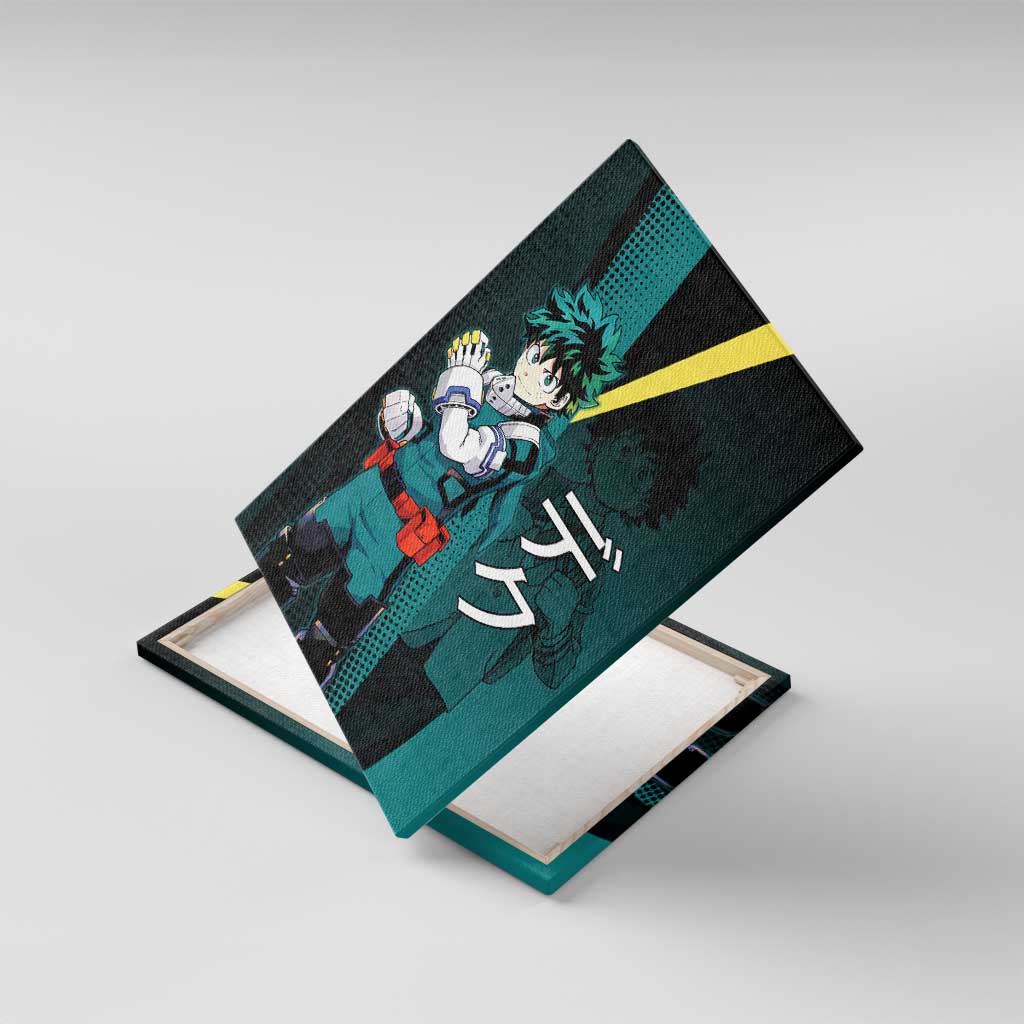 Izuku Midoriya Transformation Canvas Wall Art Japanese Comic Book Style