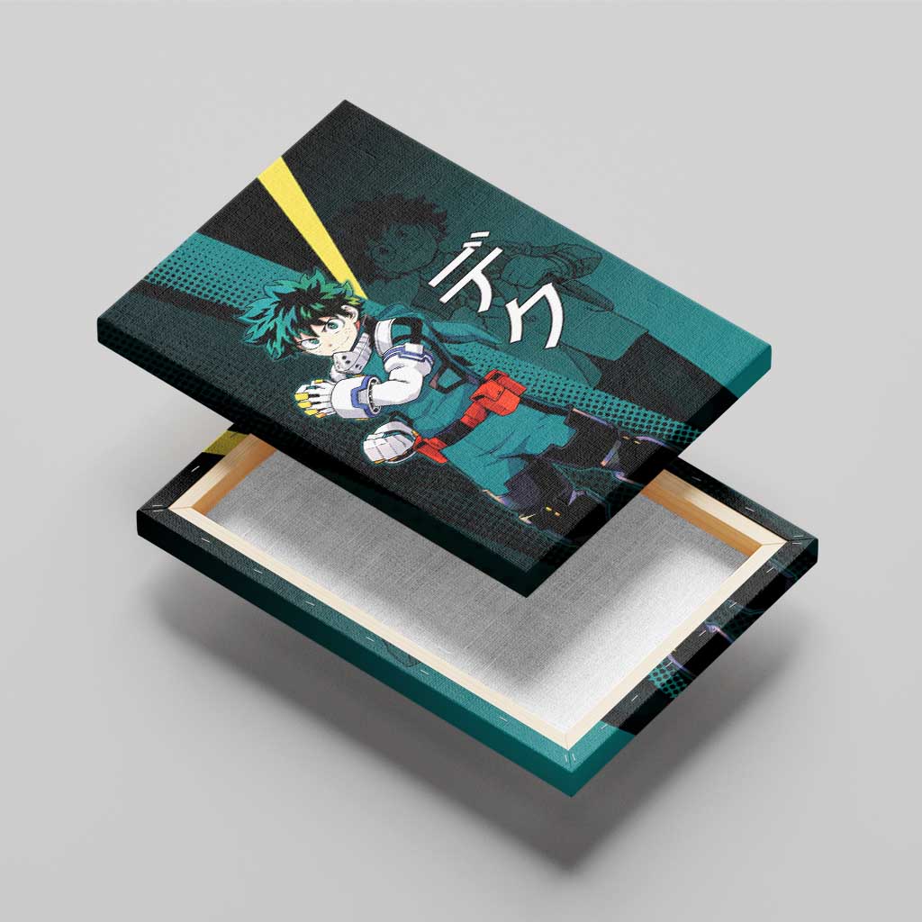 Izuku Midoriya Transformation Canvas Wall Art Japanese Comic Book Style