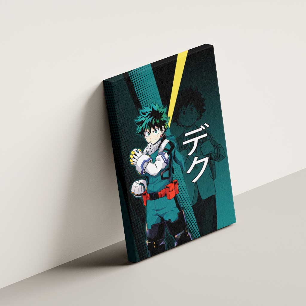 Izuku Midoriya Transformation Canvas Wall Art Japanese Comic Book Style