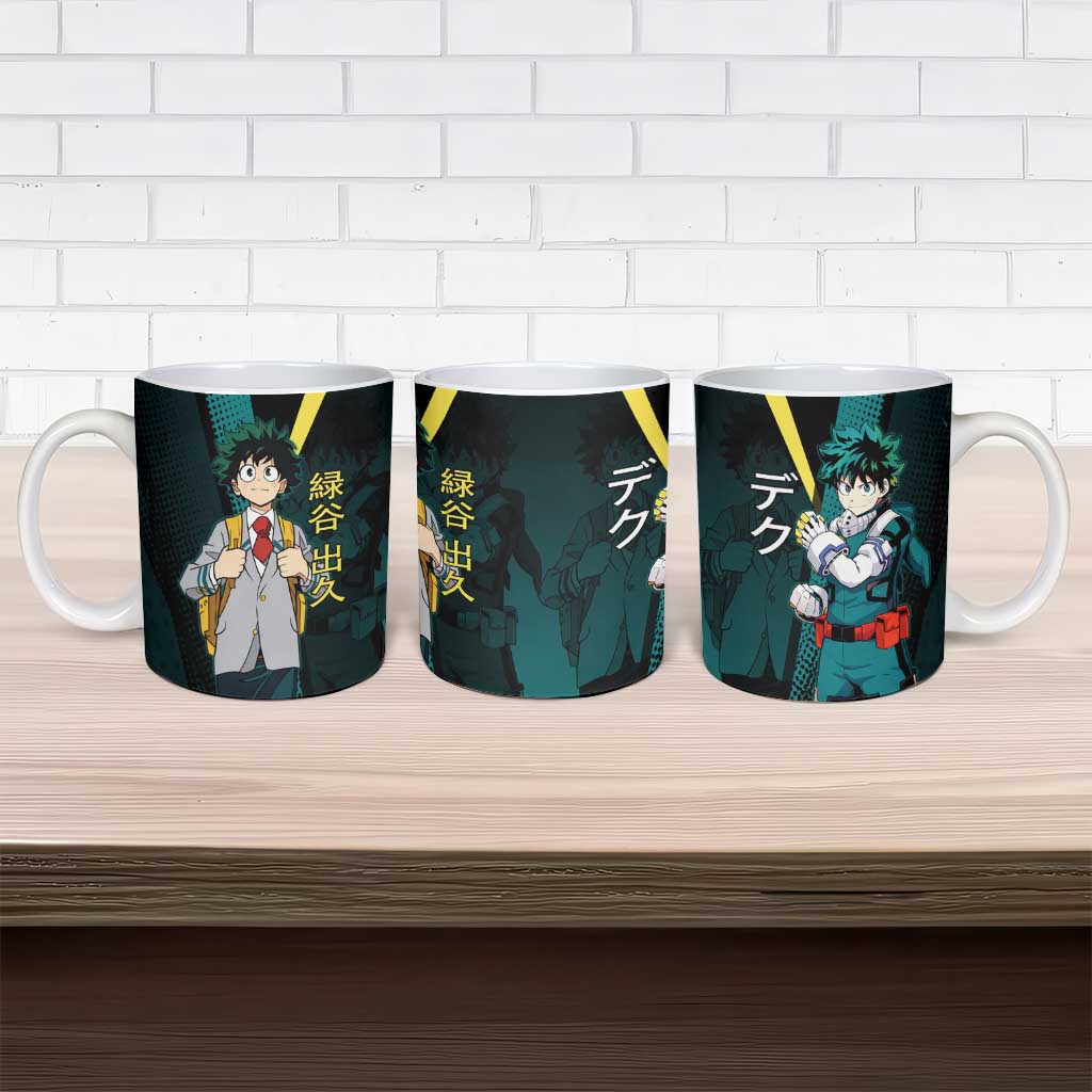 Izuku Midoriya Transformation Ceramic Mug Japanese Comic Book Style