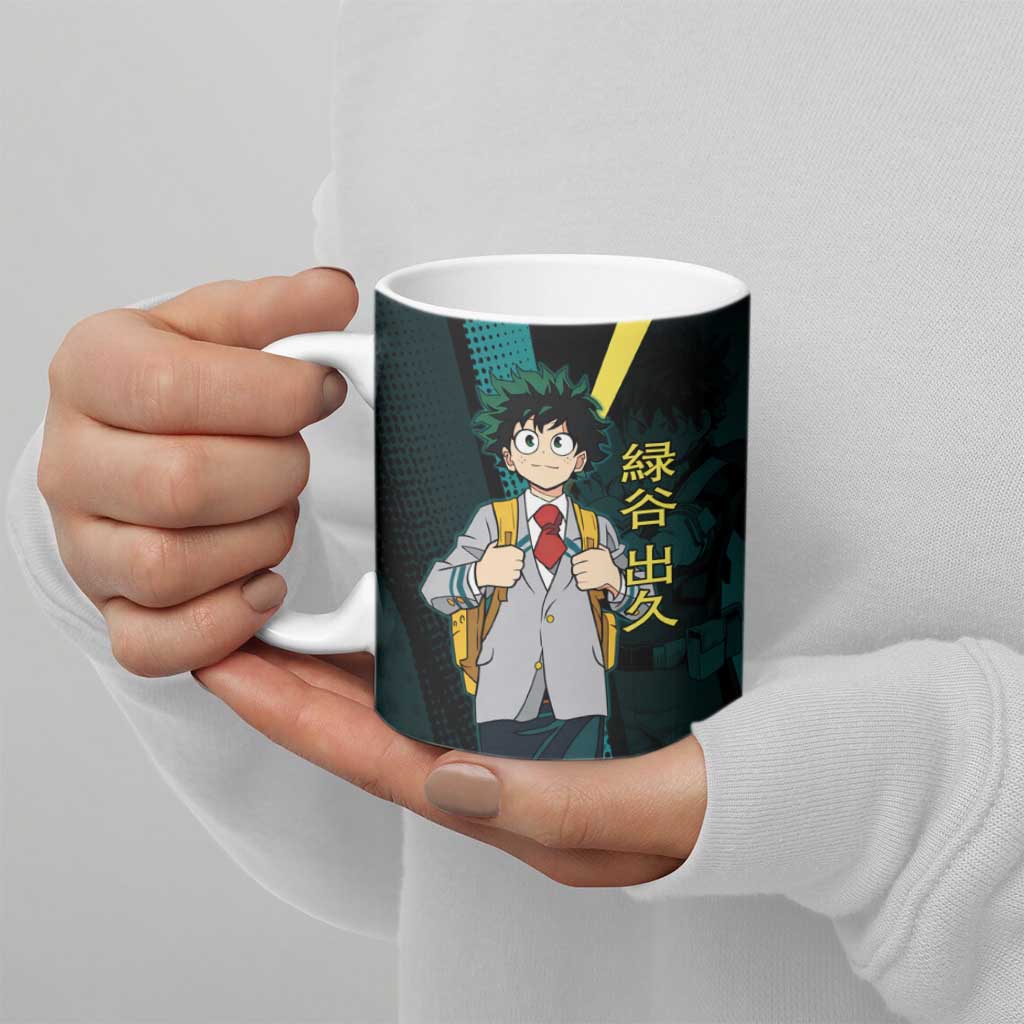 Izuku Midoriya Transformation Ceramic Mug Japanese Comic Book Style