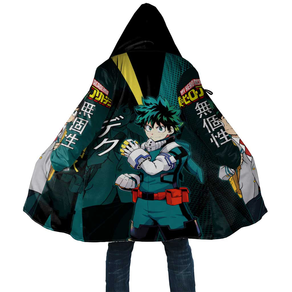 Izuku Midoriya Transformation Cloak Japanese Comic Book Style