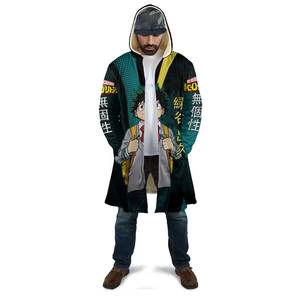 Izuku Midoriya Transformation Cloak Japanese Comic Book Style