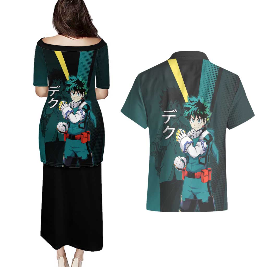 Izuku Midoriya Transformation Couples Matching Puletasi and Hawaiian Shirt Japanese Comic Book Style