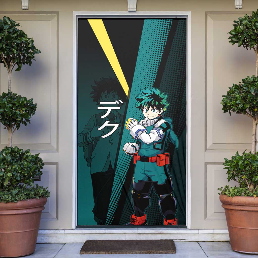 Izuku Midoriya Transformation Door Cover Japanese Comic Book Style