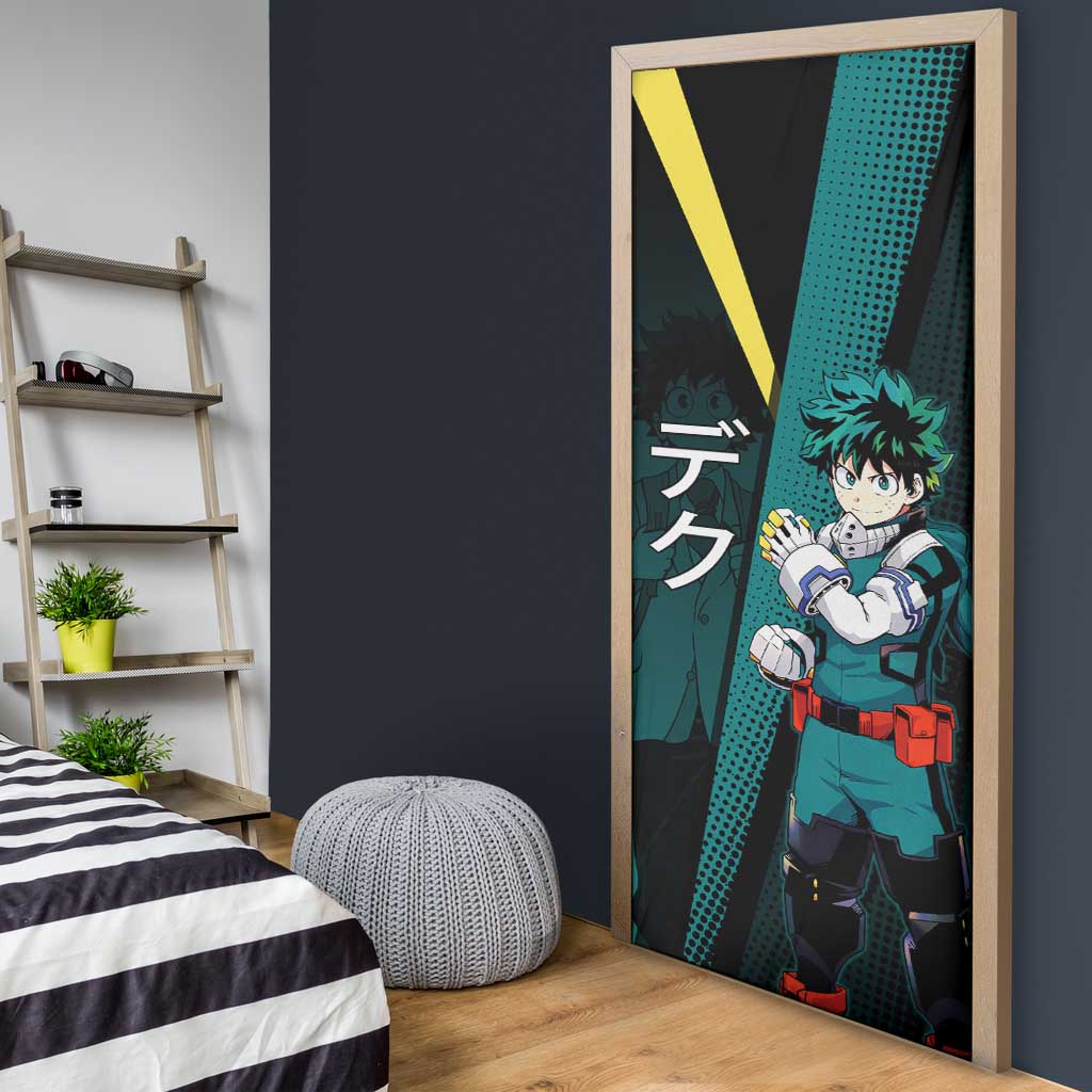 Izuku Midoriya Transformation Door Cover Japanese Comic Book Style