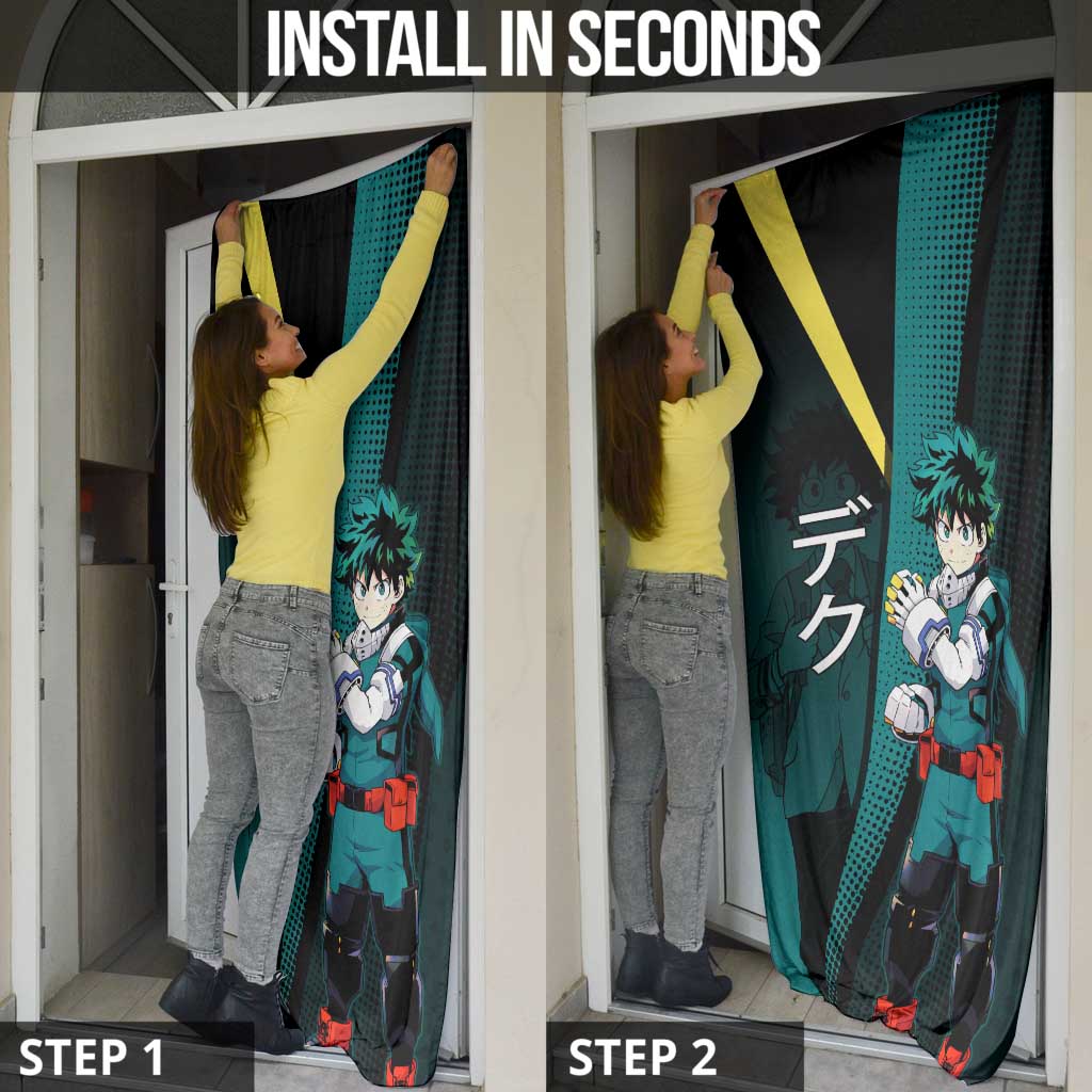 Izuku Midoriya Transformation Door Cover Japanese Comic Book Style