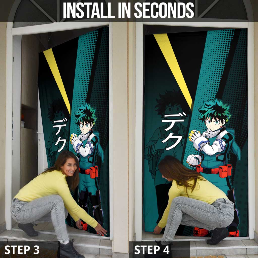 Izuku Midoriya Transformation Door Cover Japanese Comic Book Style