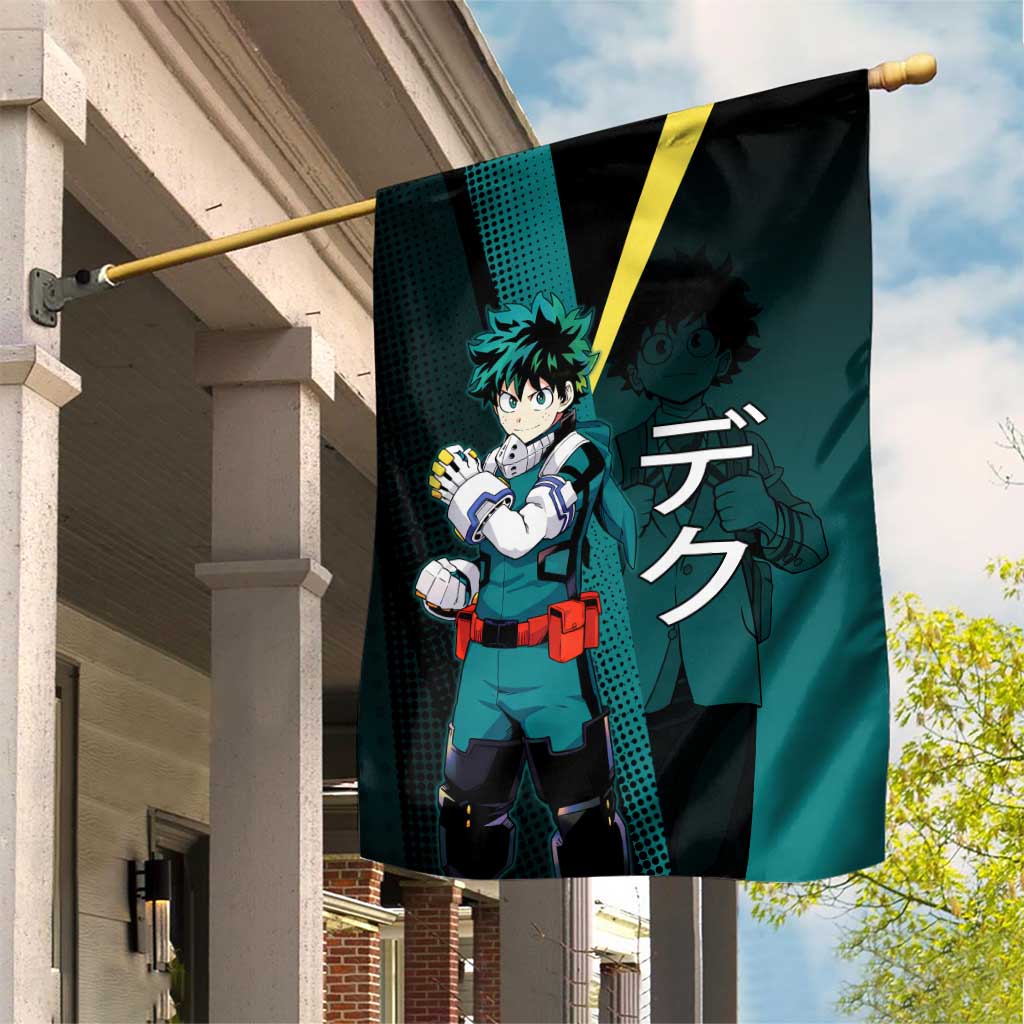 Izuku Midoriya Transformation Garden Flag Japanese Comic Book Style