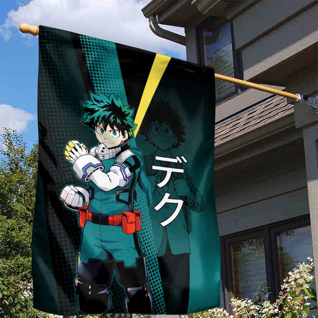 Izuku Midoriya Transformation Garden Flag Japanese Comic Book Style