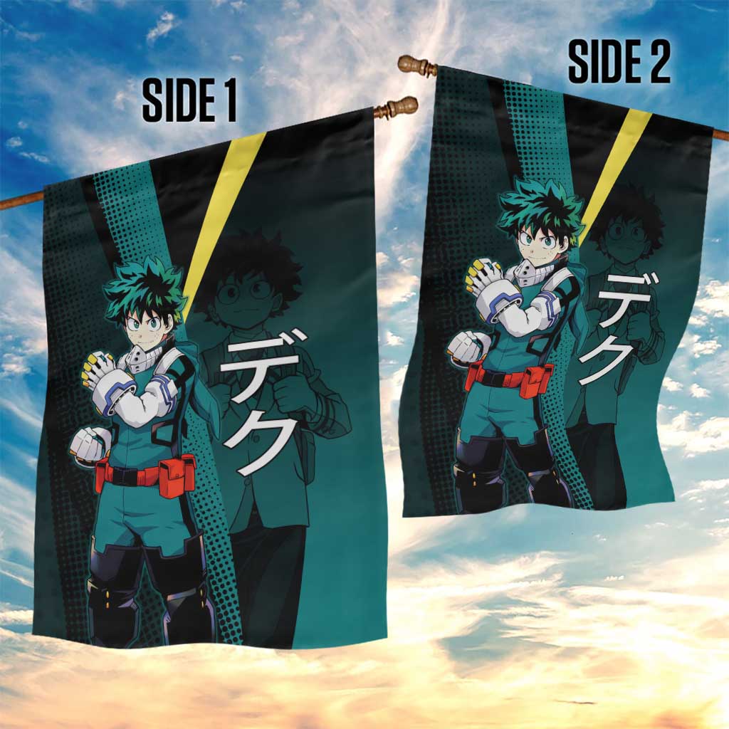 Izuku Midoriya Transformation Garden Flag Japanese Comic Book Style
