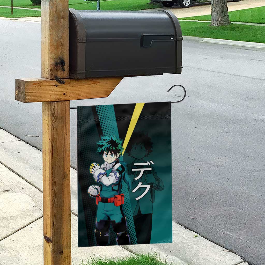 Izuku Midoriya Transformation Garden Flag Japanese Comic Book Style