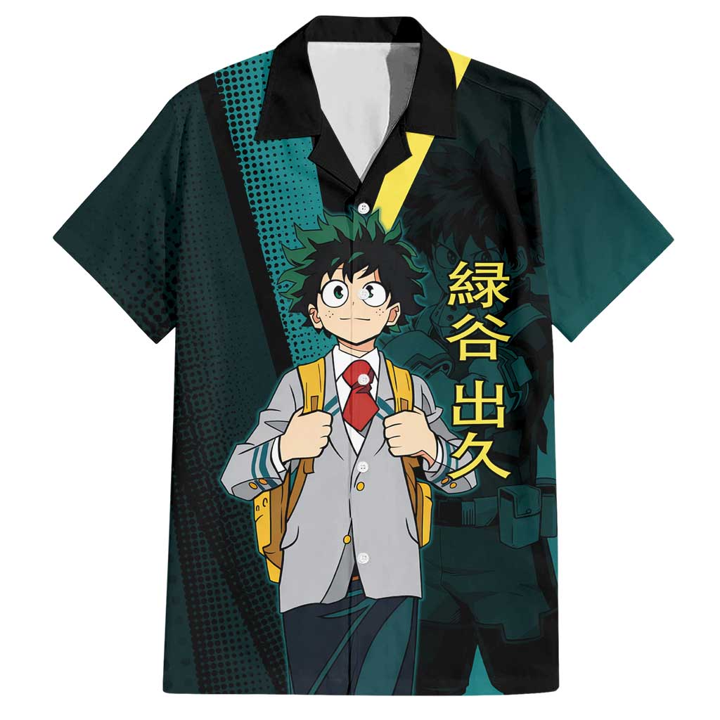 Izuku Midoriya Transformation Hawaiian Shirt Japanese Comic Book Style